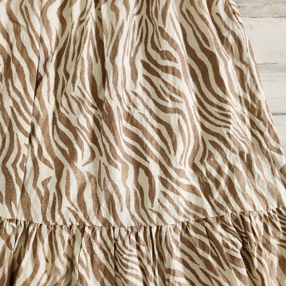 Bardot Nala Midi Dress In Beige Tiger Linen NWT Size XL/10 - Picture 5 of 11